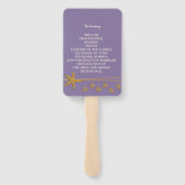 かわいい シンプルなヒトデの結婚式プログラム ハンドファン (裏面)