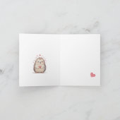 かわいい&シンプルウォーターカラーヘッジホッグバレンタインデー カード (内部)