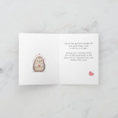 かわいい&シンプルウォーターカラーヘッジホッグ誕生日カード カード (内部)