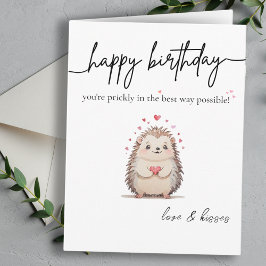かわいい&シンプルウォーターカラーヘッジホッグ誕生日カード カード