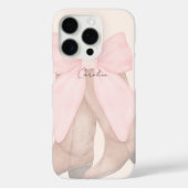 かわいい シンプル おしゃれ ピンク リボン ブーツ 美意識 Case-Mate iPhoneケース (裏面)