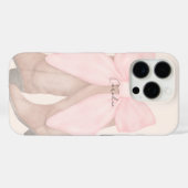 かわいい シンプル おしゃれ ピンク リボン ブーツ 美意識 Case-Mate iPhoneケース (裏面 (横))