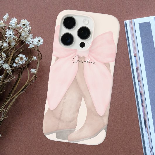 かわいい シンプル おしゃれ ピンク リボン ブーツ 美意識 Case-Mate iPhoneケース