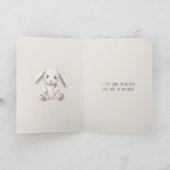 かわいい スイートクリーム ホワイトバニー クリスマス カード (内部)