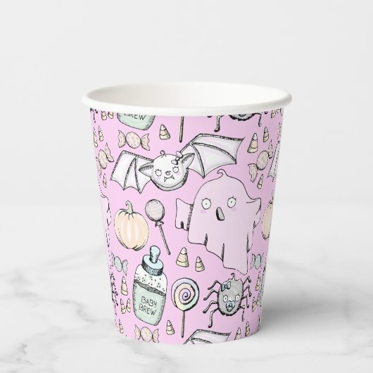 かわいい&スイートハロウィーン子供の誕生日 紙コップ (裏面)