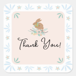 かわいい スイート ウサギ 動物 1歳の誕生日パーティー スクエアシール