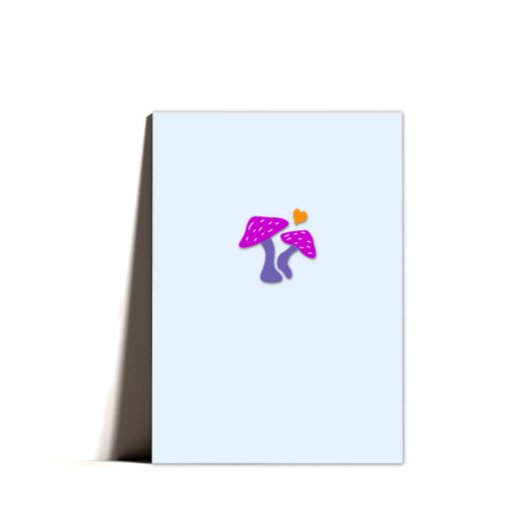 かわいい スイート ミニマルなキノコのバレンタインカード シーズンカード