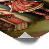 かわいい スウィート リトル キノコ ガール アート ポスター (角)