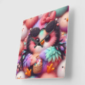 かわいい スクエア壁時計 (傾斜)