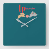 かわいい スクエア壁時計 (正面)