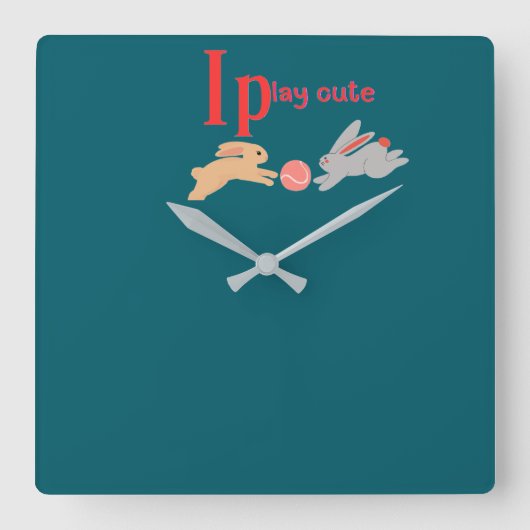 かわいい スクエア壁時計 (正面)