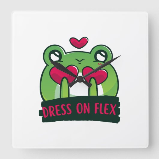 かわいい スクエア壁時計 (正面)