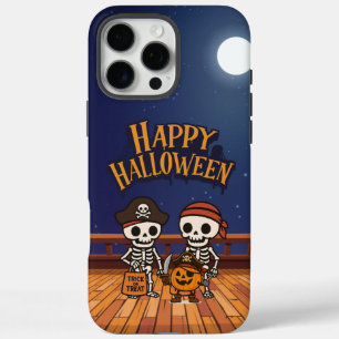 かわいい、スケルトンとかぼちゃのハロウィン iPhone 16 PRO MAXケース
