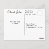 かわいい ストライプ マルチカラー レインボー ネコちゃんありがとう ポストカード (裏面)