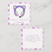 かわいい&ストリーマガーリーゲーマーヘッドセットトレンディークール スクエア名刺 (正面/裏面)