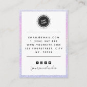 かわいい&スパークリユニコーングリッターイヤリングディスプレイ 名刺 (裏面)