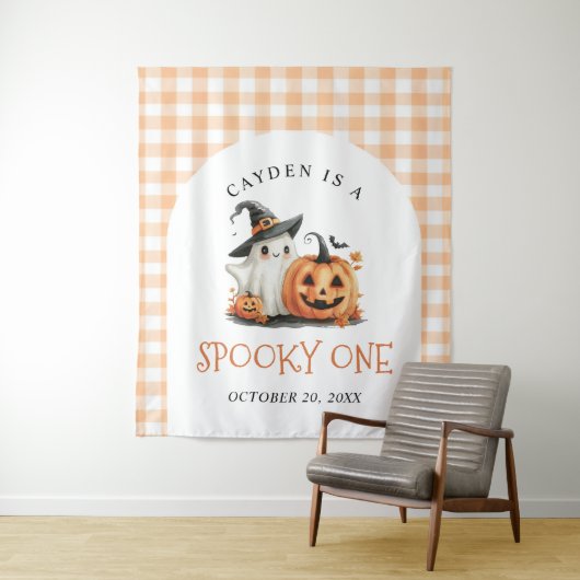 かわいい スプーキーワン ハロウィン ゴースト 1歳誕生日 タペストリー (インサイチュ)