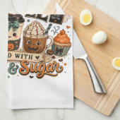 かわいい スプーキー ゴースト コーヒー好き ハロウィン キッチンタオル (四つ折り)