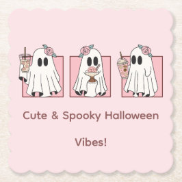 かわいい&スプーキー ハロウィンペーパー コースター - かわいいパーティー