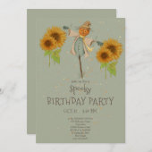 かわいい スプーキー ハロウィン 子供 誕生日 招待状 (正面/裏面)