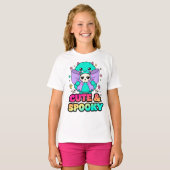 かわいい&スプーキー モンスタースウェットシャツ 骸骨と星 Tシャツ (正面フル)