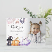 かわいい スプークタキュラー フォト バースデー パーティ サンキューカード (スタンド正面)