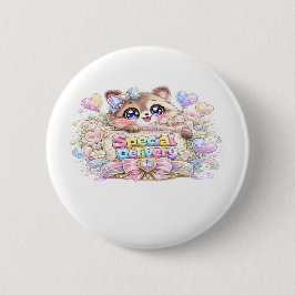 かわいい スペシャルデリバリー ネコ パステルピンク ビジネス 缶バッジ