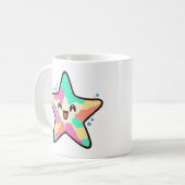 かわいい+スマイル+赤ちゃんヒトデと泡 コーヒーマグカップ (正面左)