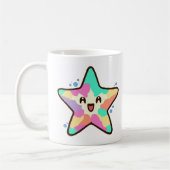 かわいい+スマイル+赤ちゃんヒトデと泡 コーヒーマグカップ (左)