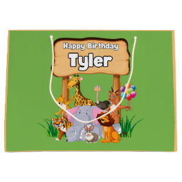 かわいい ズー アニマル キッズ ラージペーパーバッグ