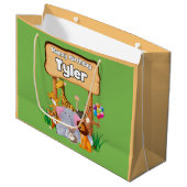 かわいい ズー アニマル キッズ ラージペーパーバッグ (正面アングル)