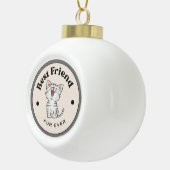 かわいい!セラミックボー最高のル- Friend Fur Ever -子猫 セラミックボールオーナメント (右)