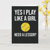 かわいい ソフトボール カード 女の子 チーム プレーヤー スポーツ (黄色い花)