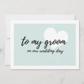かわいい ソフト ティール  "私の花婿に結婚式の日" 招待状 (正面)