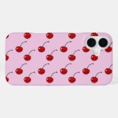 かわいい チェリー 赤 パターン iPhoneケース (裏面横)