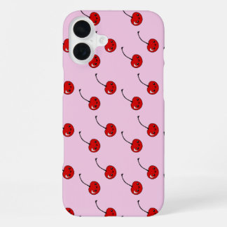 かわいい チェリー 赤 パターン iPhone 16 PLUSケース