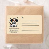 かわいい/チビ（小さくかわいく書いた感じ）犬の出荷 ラベル (インサイチュ)