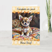 かわいい！チワワの子犬おめでとう！ カード (正面)