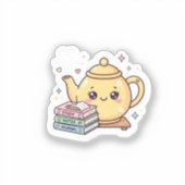 かわいい ティーポット 勉強 ノート ジャーナル 本 シール (正面)
