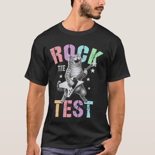 かわいい テストの日に奮闘する先生の歴史 科学 Tシャツ (正面)