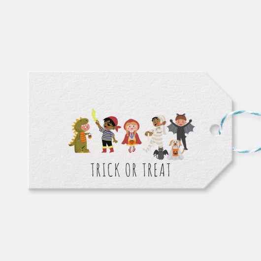 かわいい トリックオアトリート 子供 ハロウィンパーティー ギフトタグ (正面(横))
