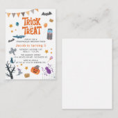 かわいい トリック・オア・トリート ハロウィン 5歳の誕生日パーティー ノートカード (正面/裏面)