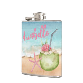 かわいい トレンディーな ネーム ビーチ カクテル トロピカル フラスク (左)