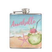 かわいい トレンディーな ネーム ビーチ カクテル トロピカル フラスク (正面)