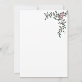 かわいい トレンディー ガーリー 花の蔓 ピンクの宝石 クリスタル 招待状 (裏面)