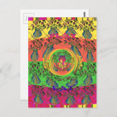 かわいい ナイス & ラブリー フラワーモチーフ アートプリント デザイン ポストカード (正面/裏面)