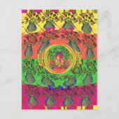 かわいい ナイス & ラブリー フラワーモチーフ アートプリント デザイン ポストカード (正面)