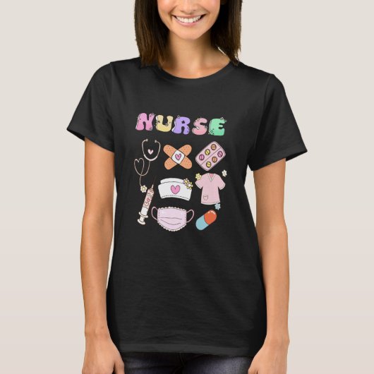 かわいい+ナース+医療+病院+救急 Tシャツ (正面)