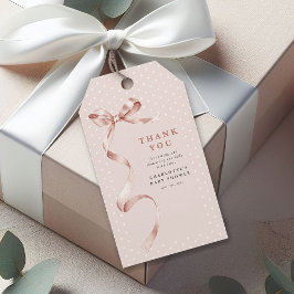 かわいい ニュートラル リボン 女の子 ベビーシャワー ギフトタグ