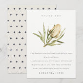 かわいい ネイティブ バンクシア 水彩 フローラ ブライダル シャワー サンキューカード (正面/裏面)